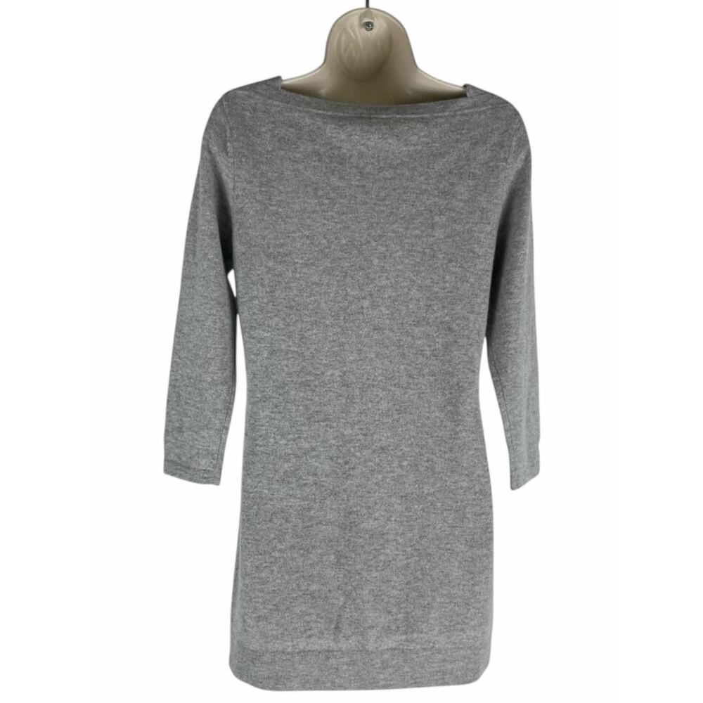 Magaschoni 100% Cashmere Square Neck Tunic Sweater Gray Size S - Picture 6 of 9